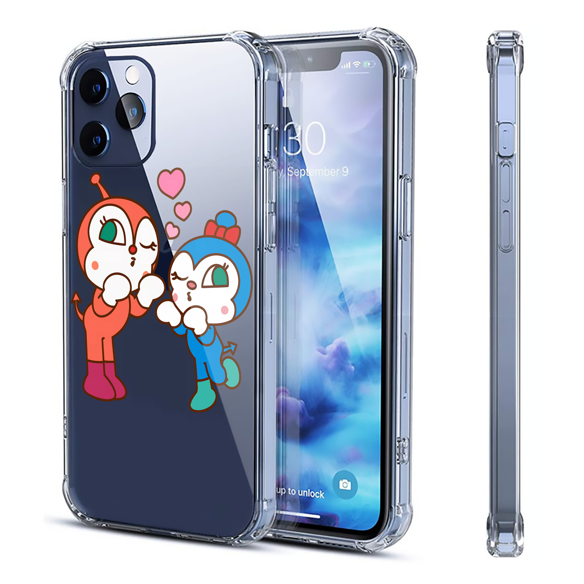（画像用） アンパンマン Anpanman 【iPhone 12シリーズ対応】透明スマホケース（クリアソフトケース）